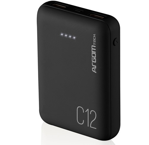 Powerbank Argom C12 12000mAh - Negro - ARG-PB-1138BK