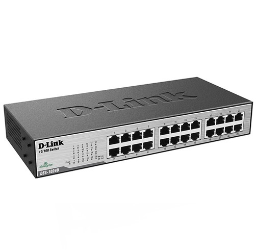 Switch D-LINK 24 Puertos 10/100 Unmanaged Rackmount Switch - DES-1024D